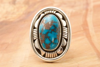 High Grade Egyptian Turquoise Sterling Silver Ring
